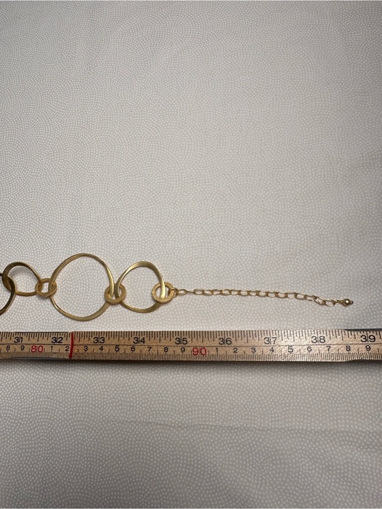 Boutique Gold Tone Hammered Circle Link Chain Belt Adjustable 39” Y2K L/XL main image 7